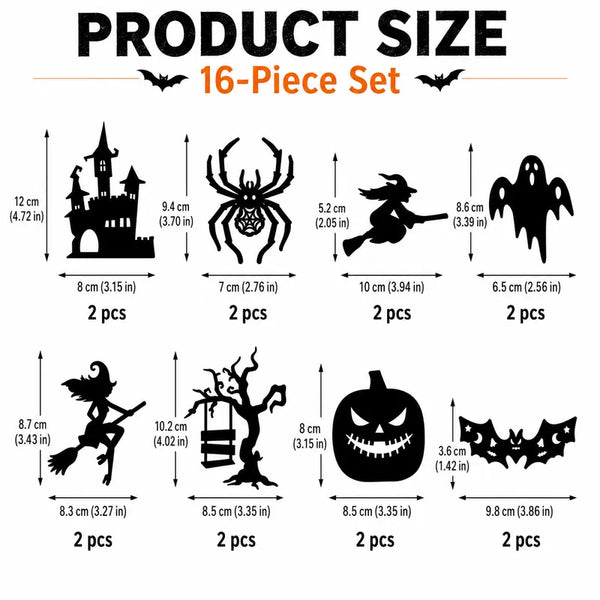 Halloween LED Silhouette Wall Light Stickers, Battery Powered Peel