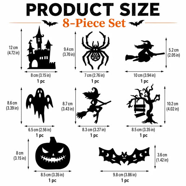 Halloween LED Silhouette Wall Light Stickers, Battery Powered Peel